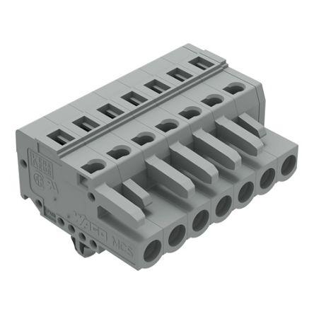 WAGO 231 Series Connector, 7-Pole, Female, 7-Way, Snap-In, 16A