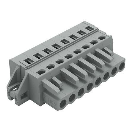 WAGO 231 Series Connector, 8-Pole, Female, 8-Way, Feed Through, 16A