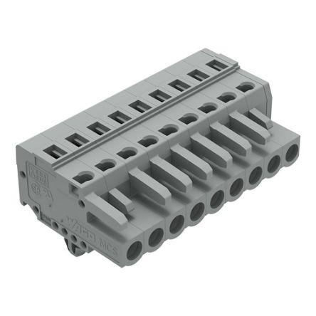 WAGO 231 Series Connector, 9-Pole, Female, 9-Way, Snap-In, 16A