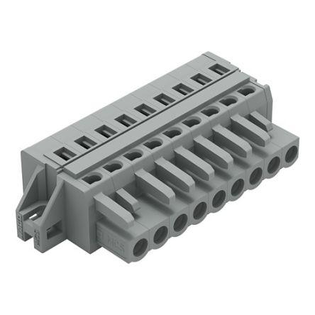 WAGO 231 Series Connector, 9-Pole, Female, 9-Way, Feed Through, 16A