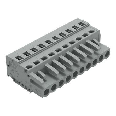 WAGO 231 Series Connector, 10-Pole, Female, 10-Way, Snap-In, 16A