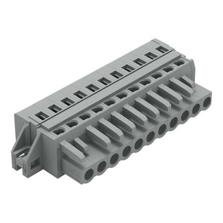 WAGO 231 Series Connector, 11-Pole, Female, 11-Way, Feed Through, 16A