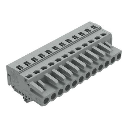 WAGO 231 Series Pluggable Connector, 12-Pole, Female, 12-Way, Panel Mount, Snap In Mount, 16A