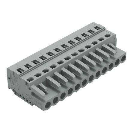 WAGO 231 Series Connector, 12-Pole, Female, 12-Way, Snap-In, 16A