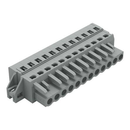 WAGO 231 Series Pluggable Connector, 12-Pole, Female, 12-Way, Snap-In, 16A