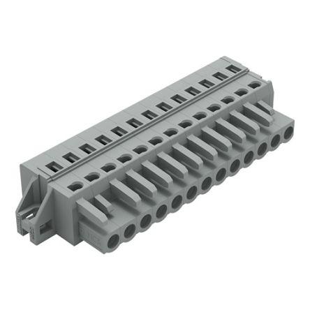 WAGO 231 Series Connector, 13-Pole, Female, 13-Way, Feed Through, 16A