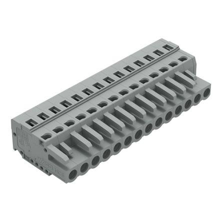 WAGO 231 Series Pluggable Connector, 14-Pole, Female, 14-Way, Snap-In, 16A