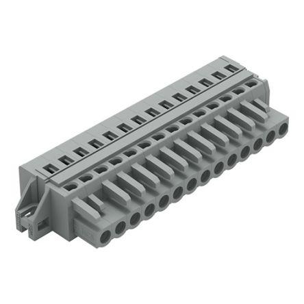 WAGO 231 Series Connector, 14-Pole, Female, 14-Way, Snap-In, 16A