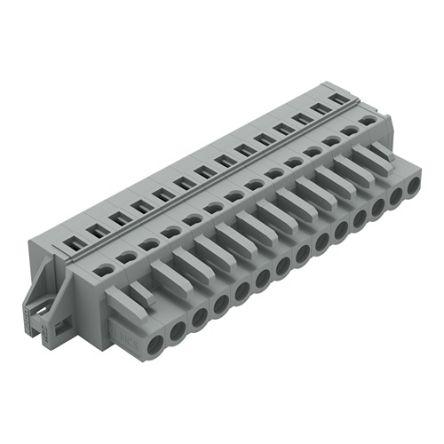 WAGO 231 Series Pluggable Connector, 14-Pole, Female, 14-Way, Feed Through, 16A