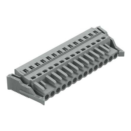 WAGO 231 Series Connector, 14-Pole, Female, 14-Way, Snap-In, 16A