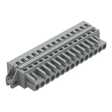 WAGO 231 Series Connector, 15-Pole, Female, 15-Way, Feed Through, 16A