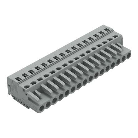 WAGO 231 Series Connector, 16-Pole, Female, 16-Way, Snap-In, 16A