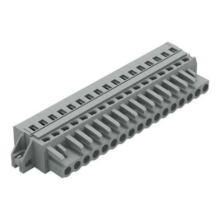 WAGO 231 Series Connector, 17-Pole, Female, 17-Way, Feed Through, 16A