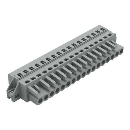 WAGO 231 Series Connector, 17-Pole, Female, 17-Way, Snap-In, 16A