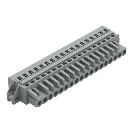 WAGO 231 Series Connector, 18-Pole, Female, 18-Way, Feed Through, 16A