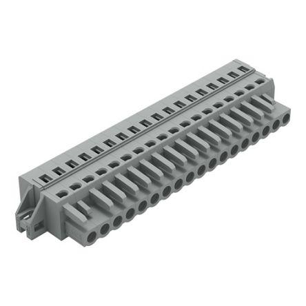 WAGO 231 Series Connector, 18-Pole, Female, 18-Way, Feed Through, 16A