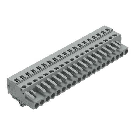 WAGO 231 Series Pluggable Connector, 19-Pole, Female, 19-Way, Snap-In, 16A