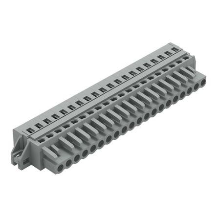 WAGO 231 Series Connector, 20-Pole, Female, 20-Way, Feed Through, 16A