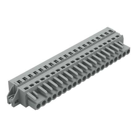 WAGO 231 Series Pluggable Connector, 20-Pole, Female, 20-Way, Cable Mount, 16A