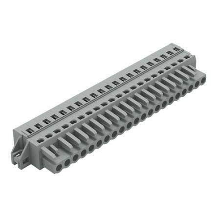 WAGO 231 Series Connector, 21-Pole, Female, 21-Way, Feed Through, 16A