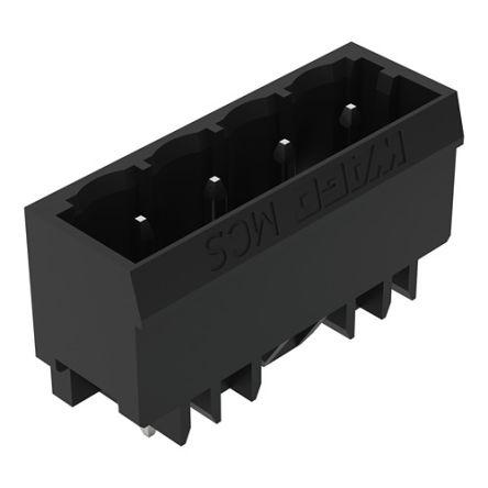 WAGO 231 Series Straight PCB Mount PCB Header, 4 Contact(s), 5mm Pitch, 1 Row(s), Shrouded