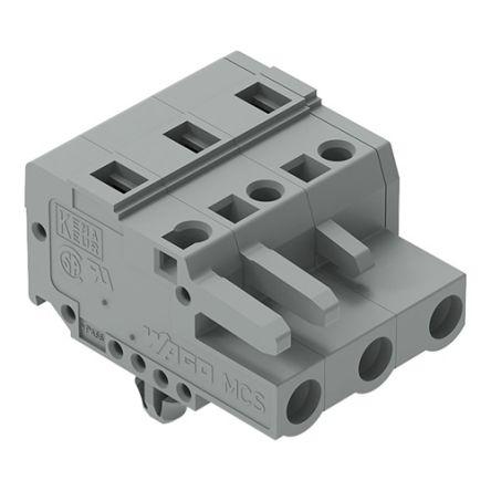 WAGO 231 Series Connector, 3-Pole, Female, 3-Way, Snap-In, 15A