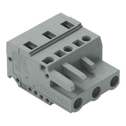 WAGO 231 Series Pluggable Connector, 3-Pole, Female, 3-Way, Plug-In, 16A