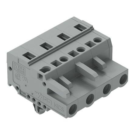 WAGO 231 Series Pluggable Connector, 4-Pole, Female, 4-Way, Snap-In, 16A