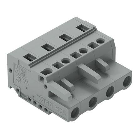 WAGO 231 Series Connector, 4-Pole, Female, 4-Way, Cable Mount, 15A