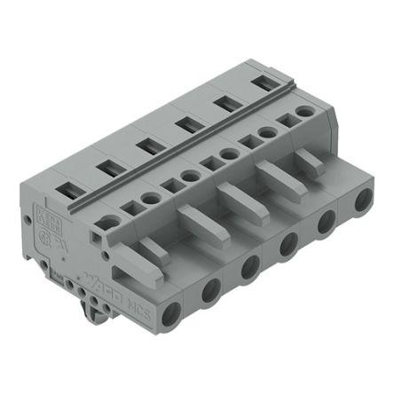 WAGO 231 Series Connector, 6-Pole, Female, 6-Way, Snap-In, 15A