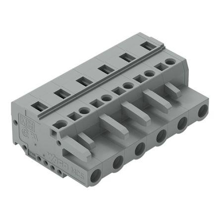 WAGO 231 Series Pluggable Connector, 6-Pole, Female, 6-Way, Snap-In, 16A