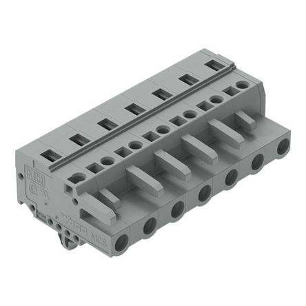 WAGO 231 Series Pluggable Connector, 7-Pole, Female, 7-Way, Panel Mount, Snap In Mount, 16A