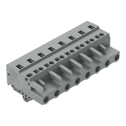 WAGO 231 Series Pluggable Connector, 8-Pole, Female, 8-Way, Panel Mount, Snap In Mount, 16A