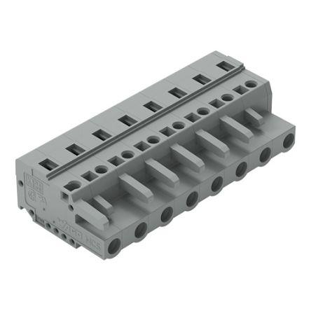 WAGO 231 Series Pluggable Connector, 8-Pole, Female, 8-Way, Snap-In, 16A