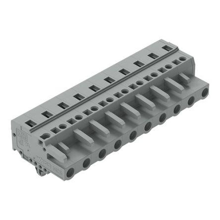 WAGO 231 Series Pluggable Connector, 10-Pole, Female, 10-Way, Snap-In, 16A