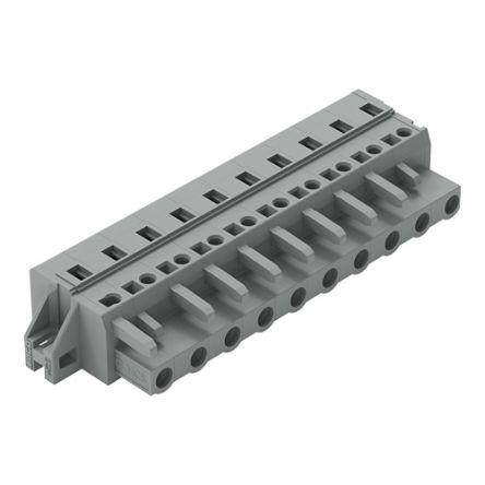 WAGO 231 Series Pluggable Connector, 10-Pole, Female, 10-Way, Snap-In, 16A