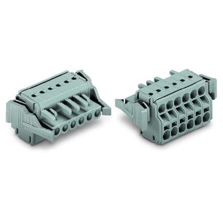 WAGO 231 Series Connector, 6-Pole, Female, 6-Way, Push-In, 15A