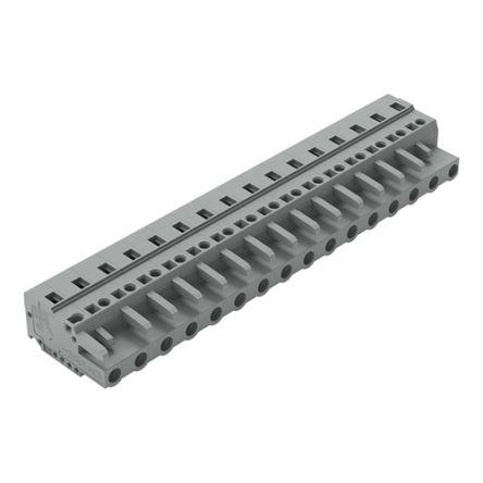 WAGO 231 Series Connector, 16-Pole, Female, 16-Way, Cable Mount, 15A