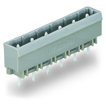 WAGO 231 Series Straight PCB Mount Header, 8 Contact(s), 7.5mm Pitch, 1 Row(s), Shrouded