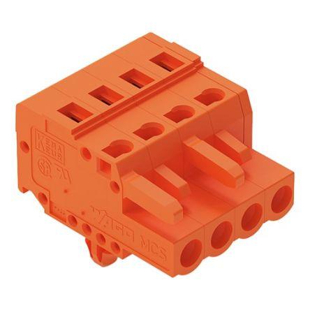 WAGO 231 Series Pluggable Connector, 4-Pole, Female, 4-Way, Snap-In, 16A