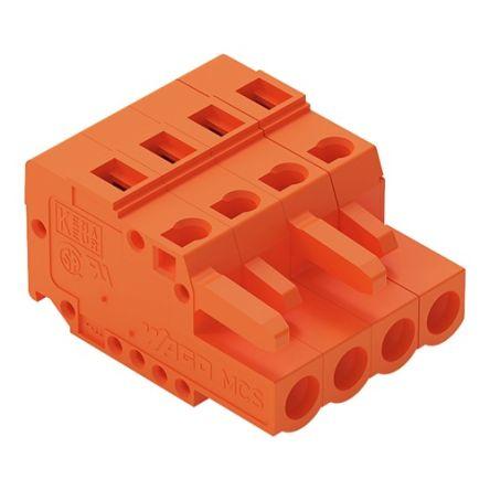 WAGO 231 Series Connector, 4-Pole, Female, 4-Way, Snap-In, 16A