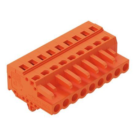 WAGO 231 Series Connector, 9-Pole, Female, 9-Way, Snap-In, 16A