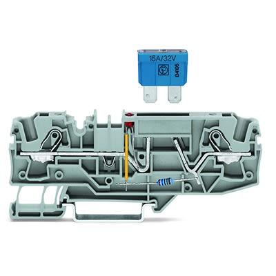 WAGO2006-1681/1000-413 TOPJOB S Series Fuse Terminal Block, 6mm², 1-Level, Push In Termination, Fused, CSA