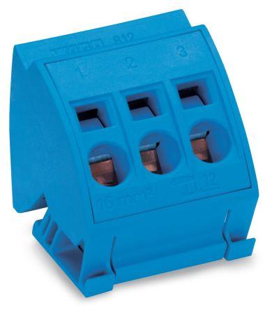 WAGO 812 Series Terminal Block, 3-Way, 96A, 14 - 6 AWG Wire, Cage Clamp Termination