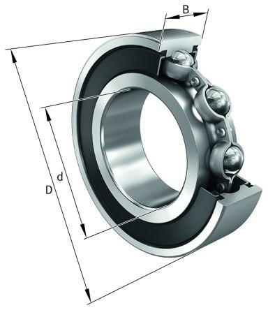 FAG S6306-2RSR-FD Single Row Deep Groove Ball Bearing- Both Sides Sealed 30mm I.D, 72mm O.D