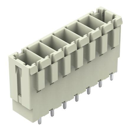 WAGO 831 Series Straight PCB Mount PCB Header, 7 Contact(s), 7.62mm Pitch, 1 Row(s), Shrouded