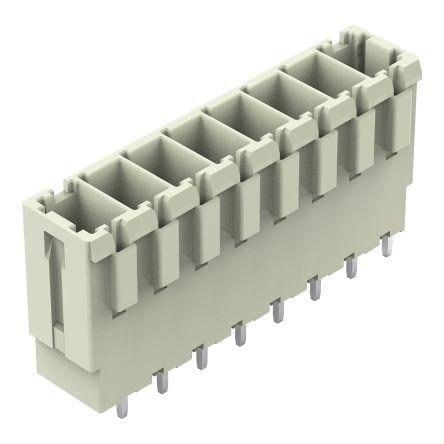 WAGO 831 Series Straight PCB Mount PCB Header, 8 Contact(s), 7.62mm Pitch, 1 Row(s), Shrouded