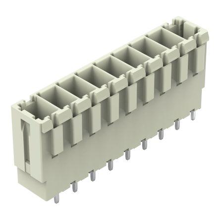 WAGO 831 Series Straight PCB Mount PCB Header, 9 Contact(s), 7.62mm Pitch, 1 Row(s), Shrouded