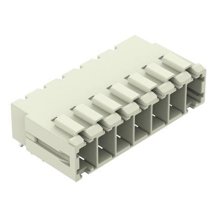 WAGO 831 Series Angled PCB Mount PCB Header, 7 Contact(s), 7.62mm Pitch, 1 Row(s), Shrouded