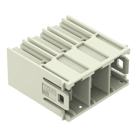 WAGO 832 Series Angled PCB Mount PCB Header, 3 Contact(s), 10.16mm Pitch, 1 Row(s), Shrouded